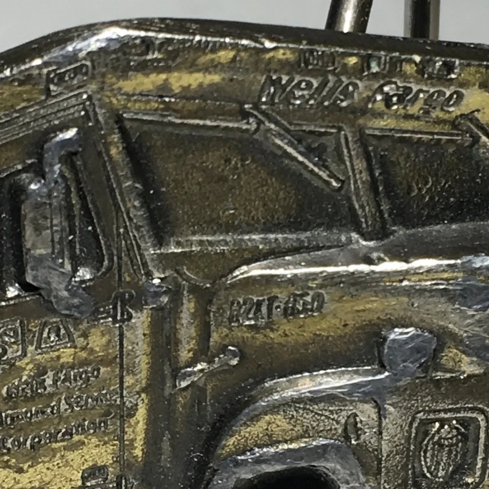Vintage 1984 Wells Fargo Shaped Belt buckle